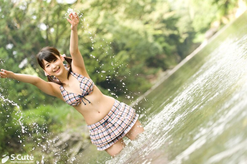 Woman in Plaid Swimsuit — Green, Playful
