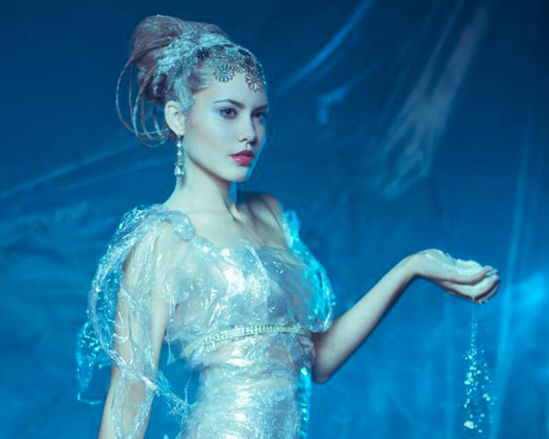 Woman in Plastic Dress — Blue