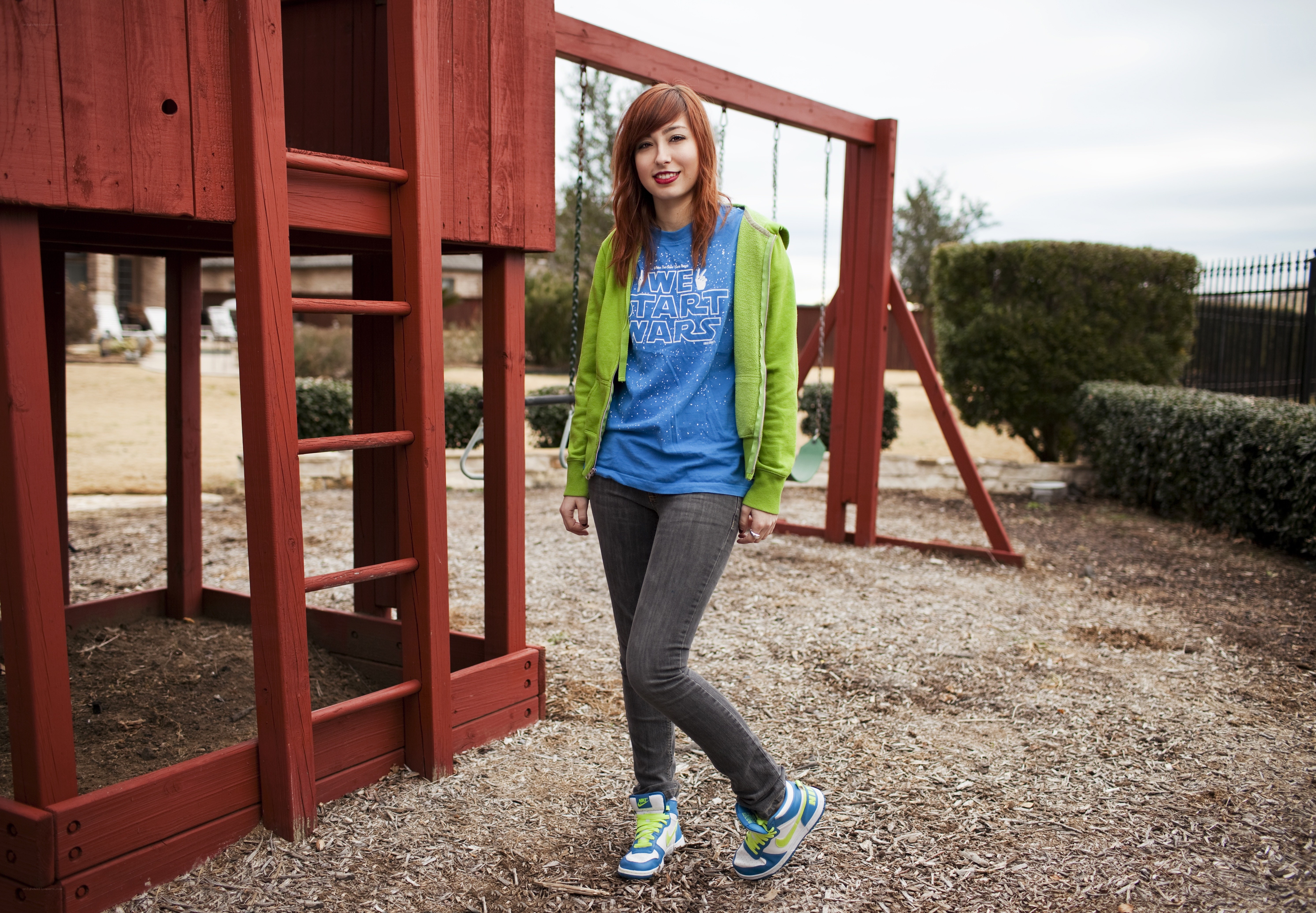 Woman in playground
