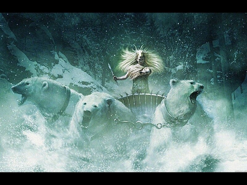 Woman in Polar Bear Sleigh