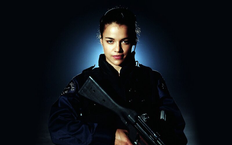 Woman in Police Uniform — Black, Dramatic