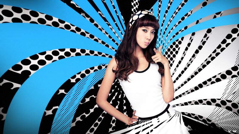 woman in polka dot background