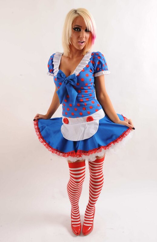 woman in polka dot costume