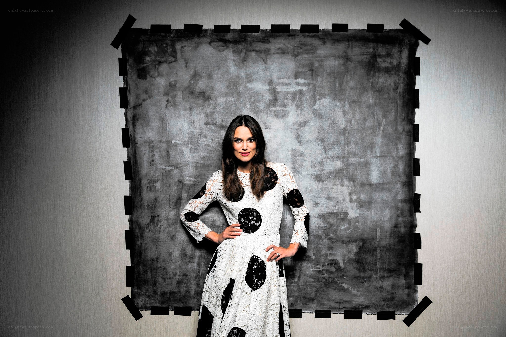 Woman in polka dot dress