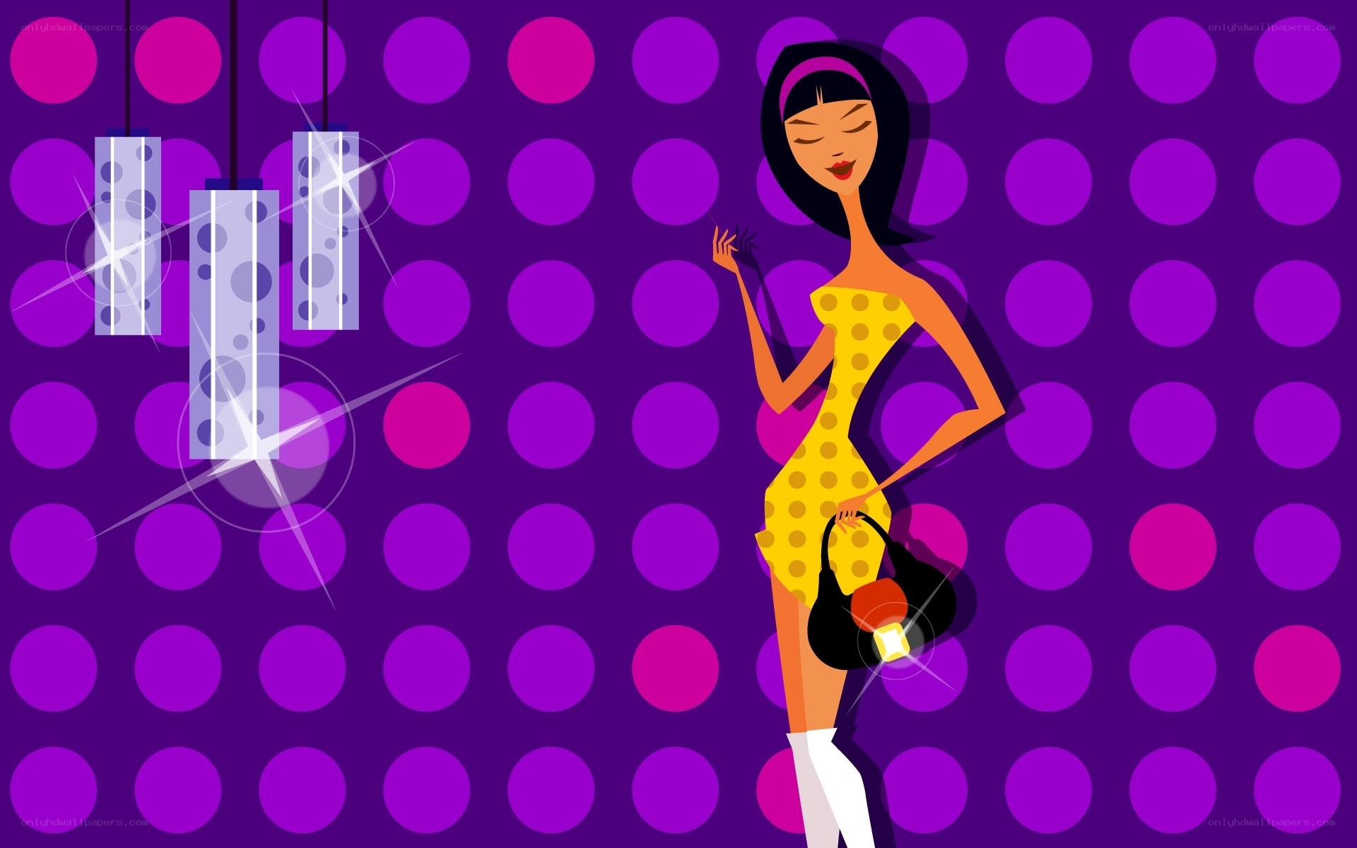 woman in polka dot dress