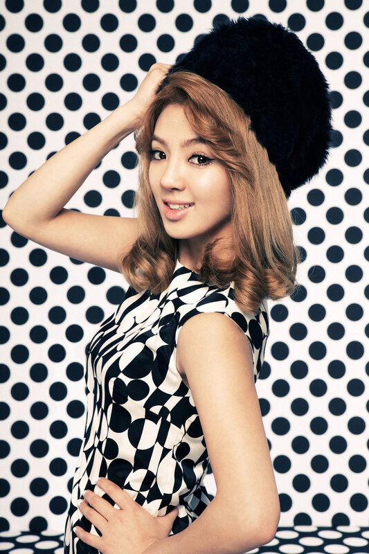 woman in polka dot dress