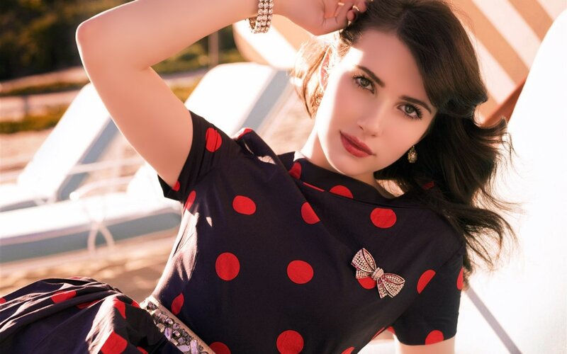 Woman in Polka-dot Dress — Black, Sunny