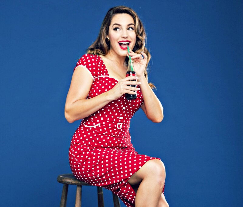 Woman in Polka-dot Dress — Red, Playful