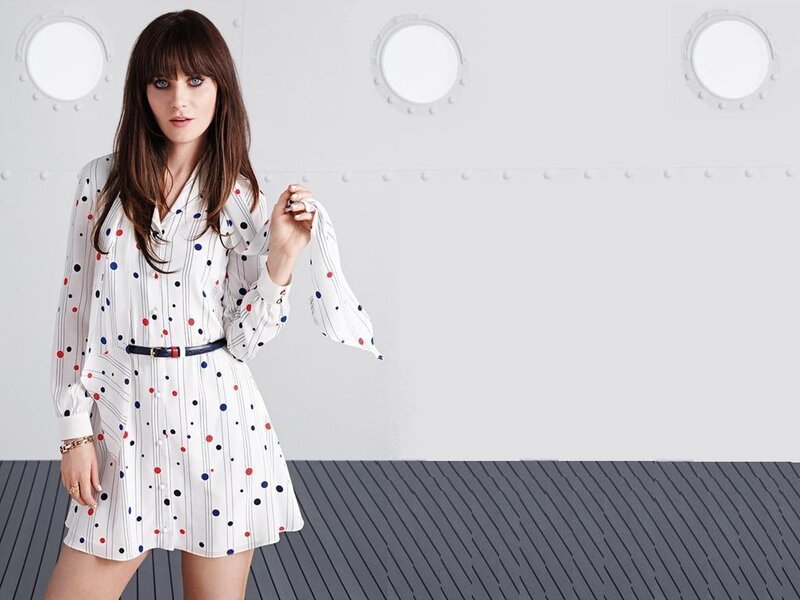 Woman in Polka-dot Dress — White, Confident, Photograph