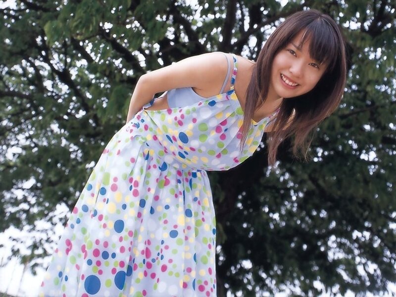 Woman in Polka-dot Dress — White, Happy, Summer