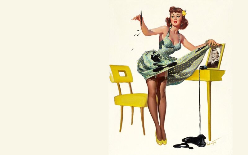 Woman in Polka-dot Dress — Yellow, Playful