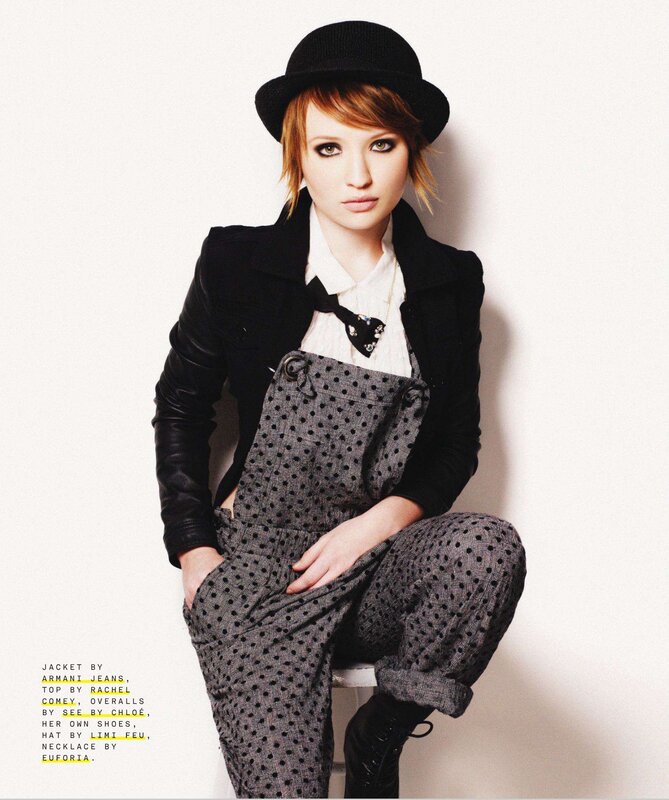 woman in polka dot overalls