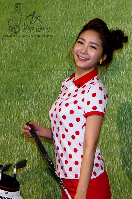 woman in polka dot shirt