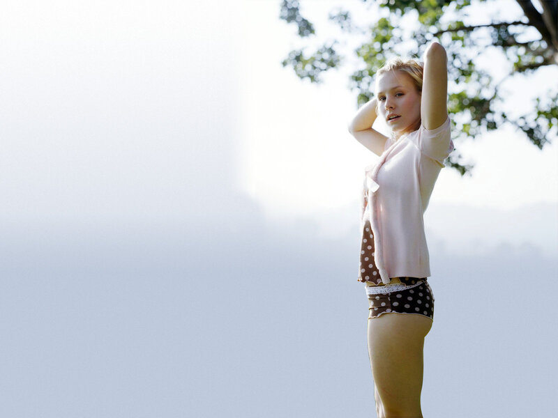 woman in polka dot shorts