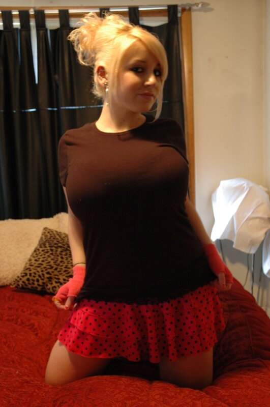 woman in polka dot skirt