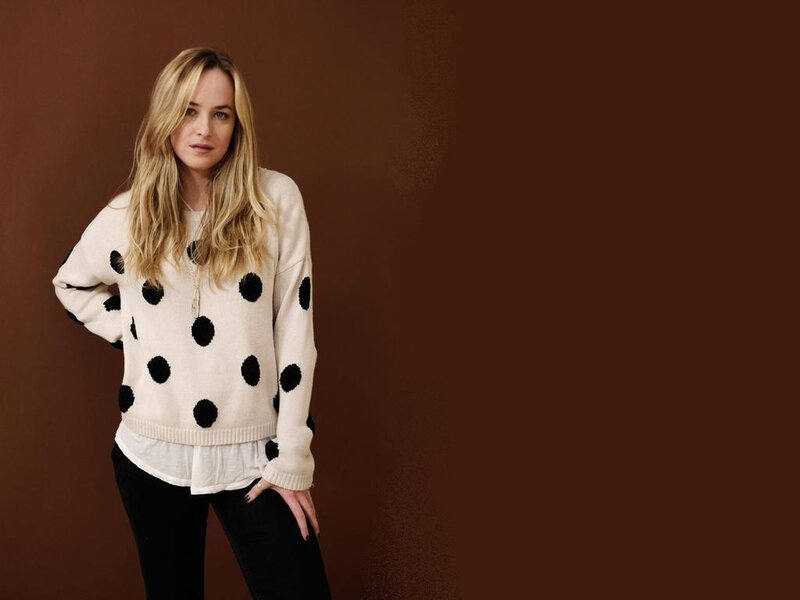 Woman in Polka-dot Sweater — Brown