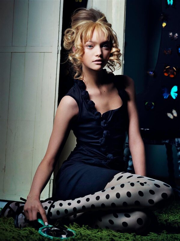 woman in polka dot tights