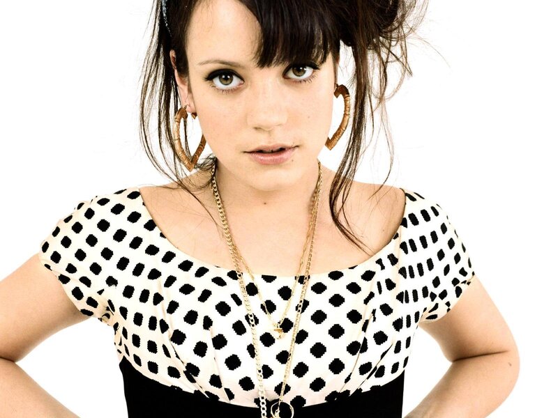 woman in polka dot top