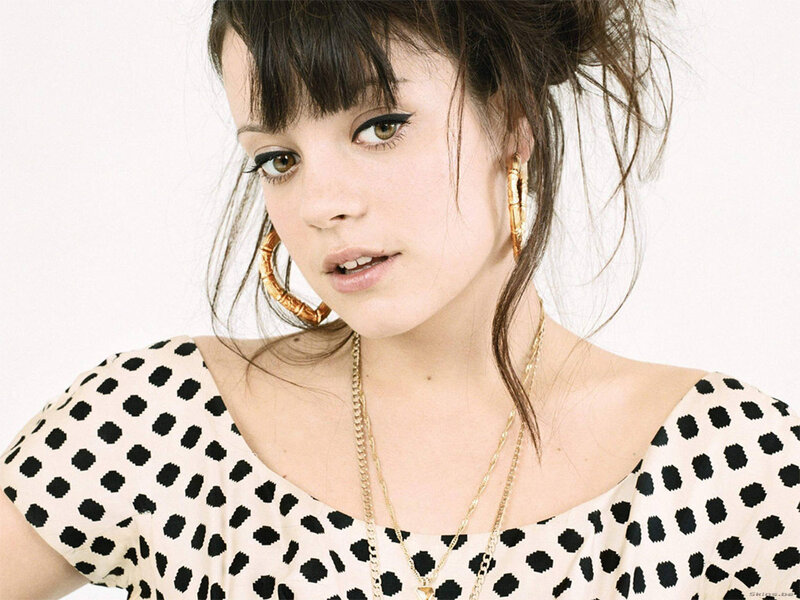 woman in polka dot top