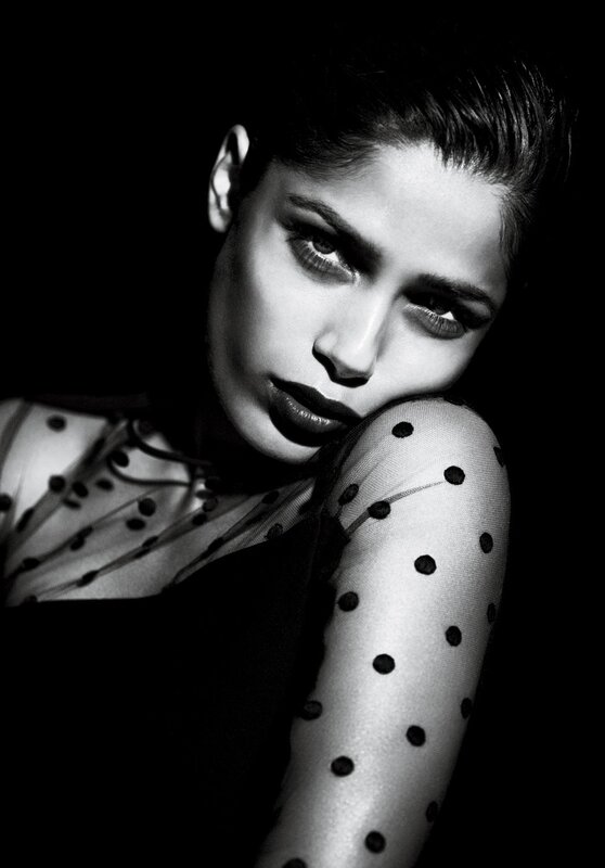 woman in polka dot top
