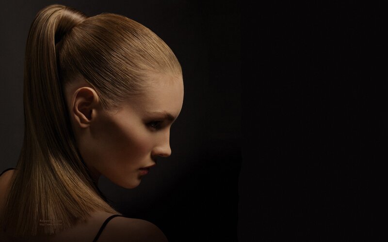 woman in ponytail profile