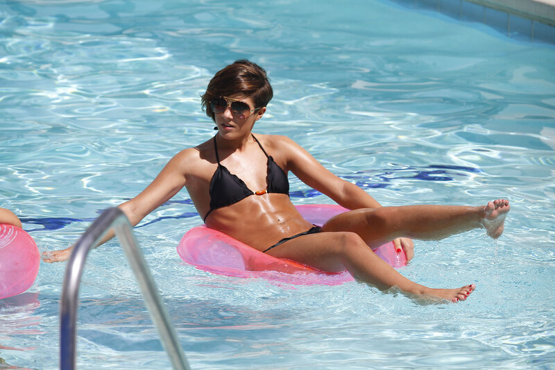 Woman in Pool on Float — Blue