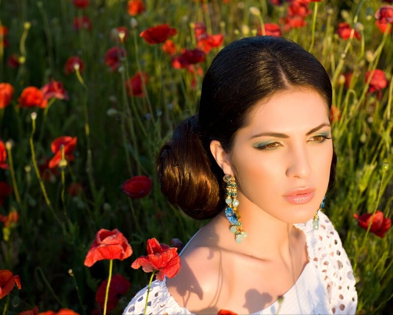 woman in poppy field