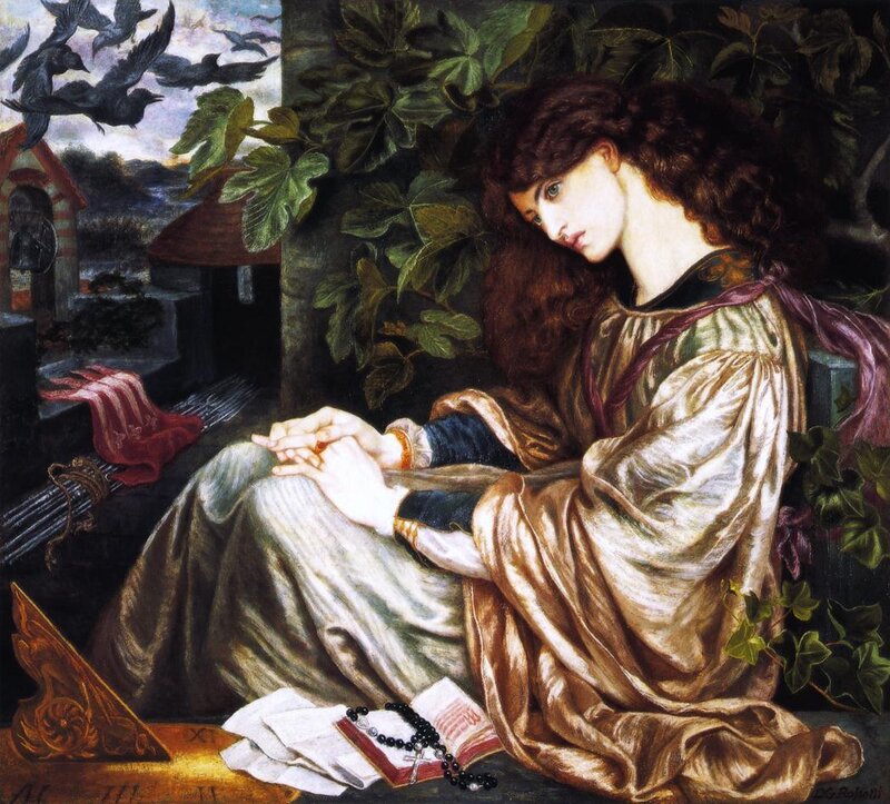 Woman in prayer with birds