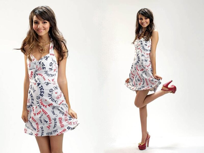 Woman in Printed Dress — White