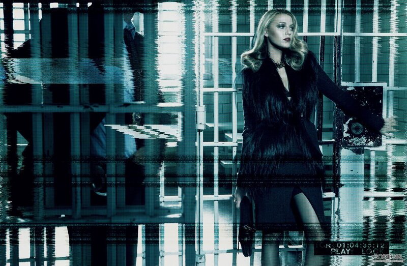 woman in prison cell with glitch effect