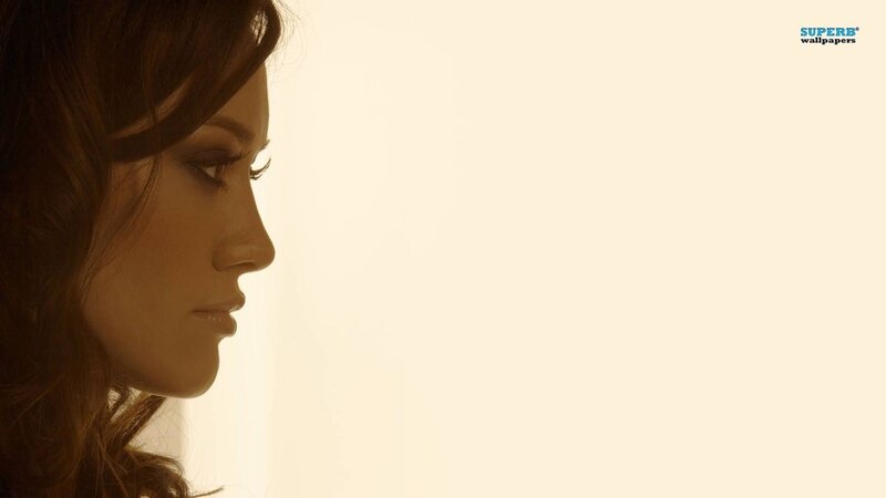woman in profile against light