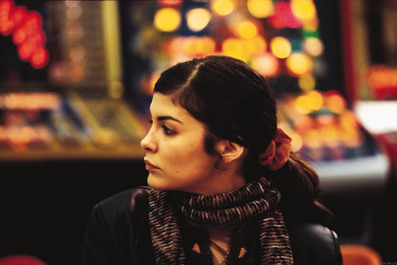 woman in profile at night
