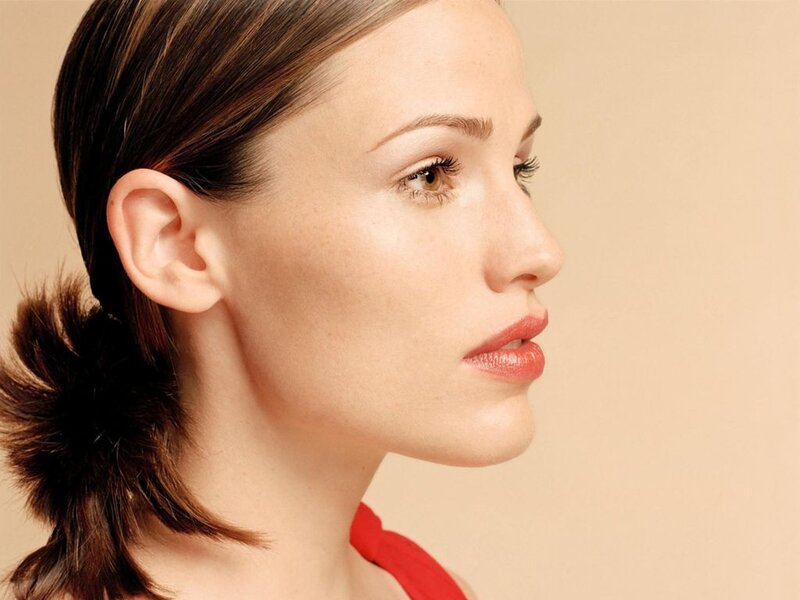 Woman in Profile — Beige, Neutral