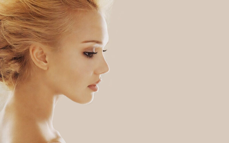 Woman in Profile — Beige