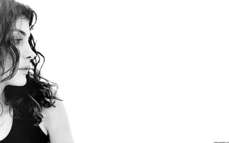 woman in profile black and white