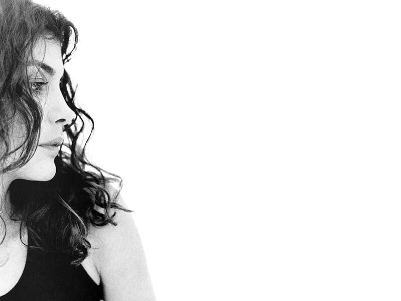 woman in profile black and white