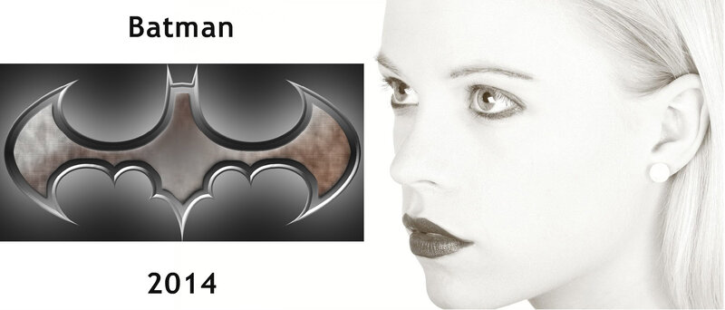 Woman in Profile — Black, Dramatic, Photograph, Bat Symbol