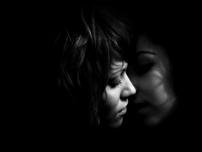 Woman in Profile — Black, Dramatic, Photograph, Face, Hair