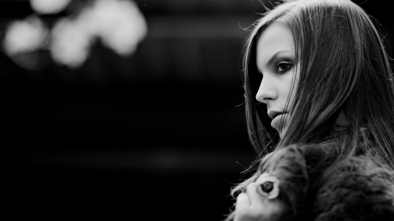 Woman in Profile — Black, Dramatic, Photograph, Hair, Coat