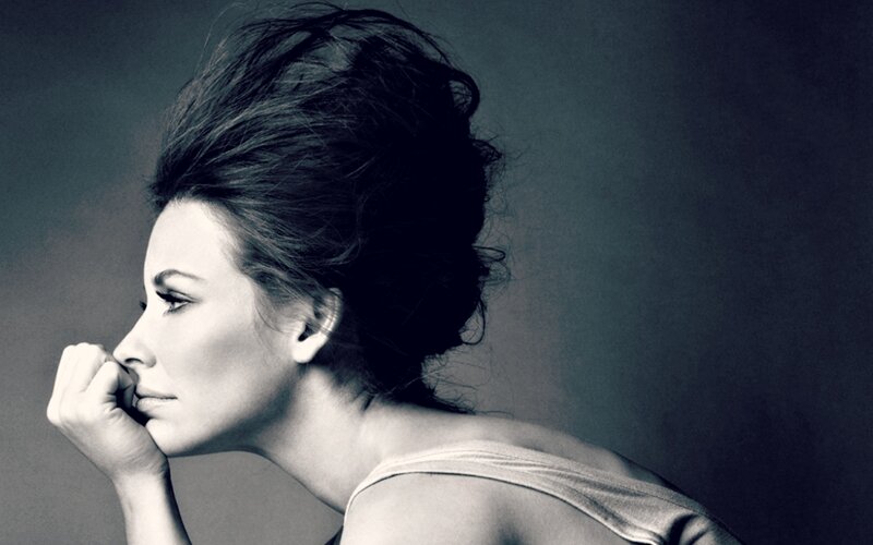 Woman in Profile — Black, Dramatic, Photograph, Hair, Shoulder, Hand