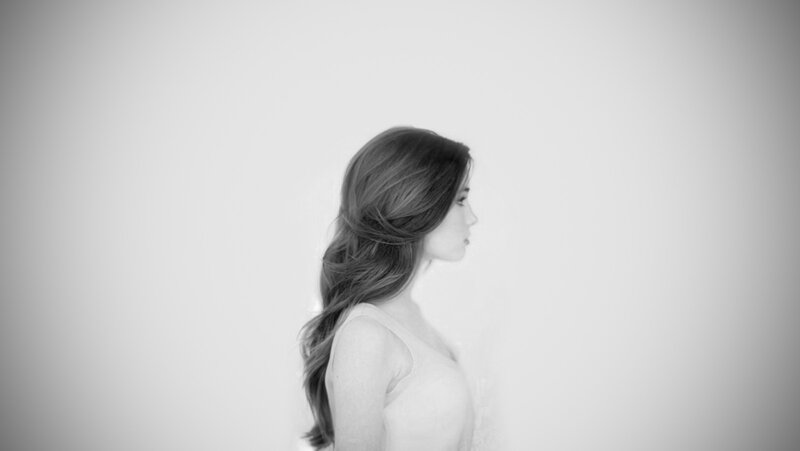 Woman in Profile — Black, Minimalist, Photograph, Hair