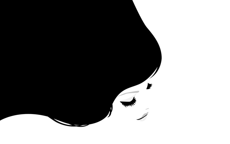 Woman in Profile — Black, Minimalist