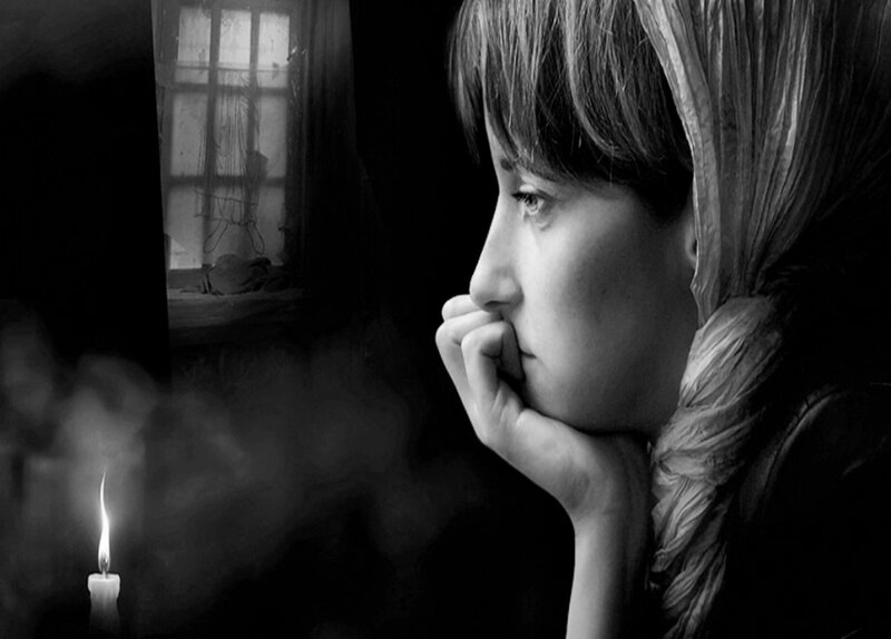 Woman in Profile — Black, Somber