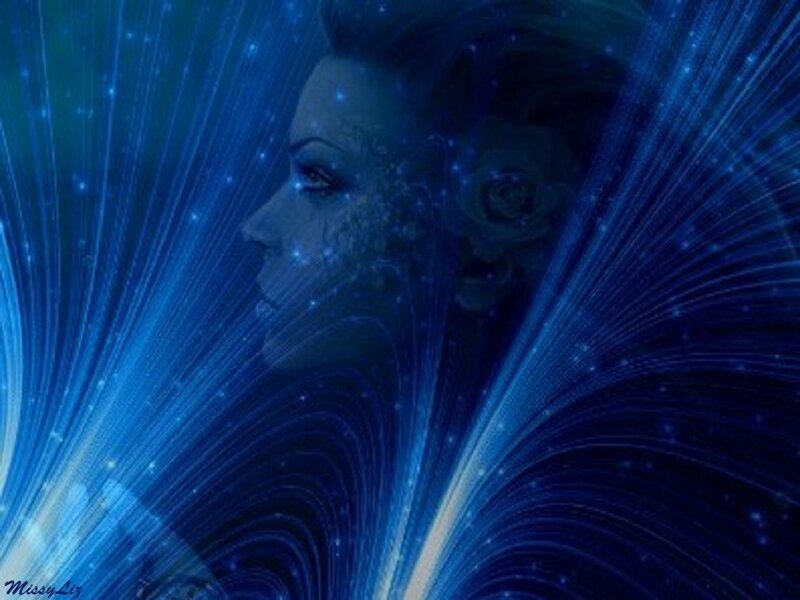 Woman in Profile — Blue, Ethereal