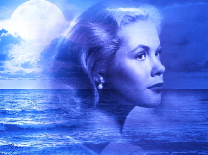 Woman in Profile — Blue, Serene, Night