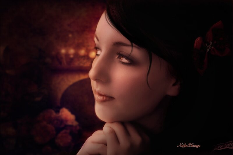 Woman in Profile — Brown, Dramatic, Night