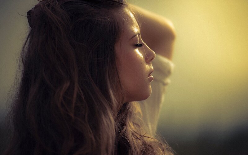 Woman in Profile — Brown, Serene