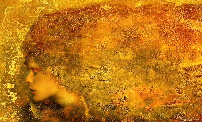 Woman in Profile — Gold, Dramatic