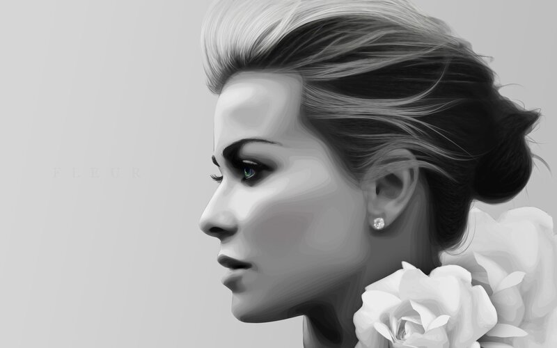 Woman in Profile — Gray, Serene