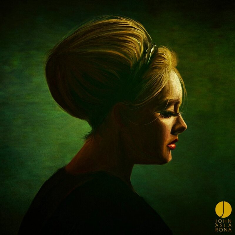 Woman in Profile — Green